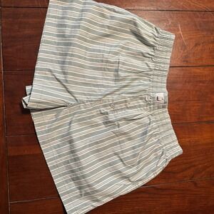 Happily Grey Striped‎ Button Fly Boxer Shorts Lounge Pajama Sleepwear Women's M